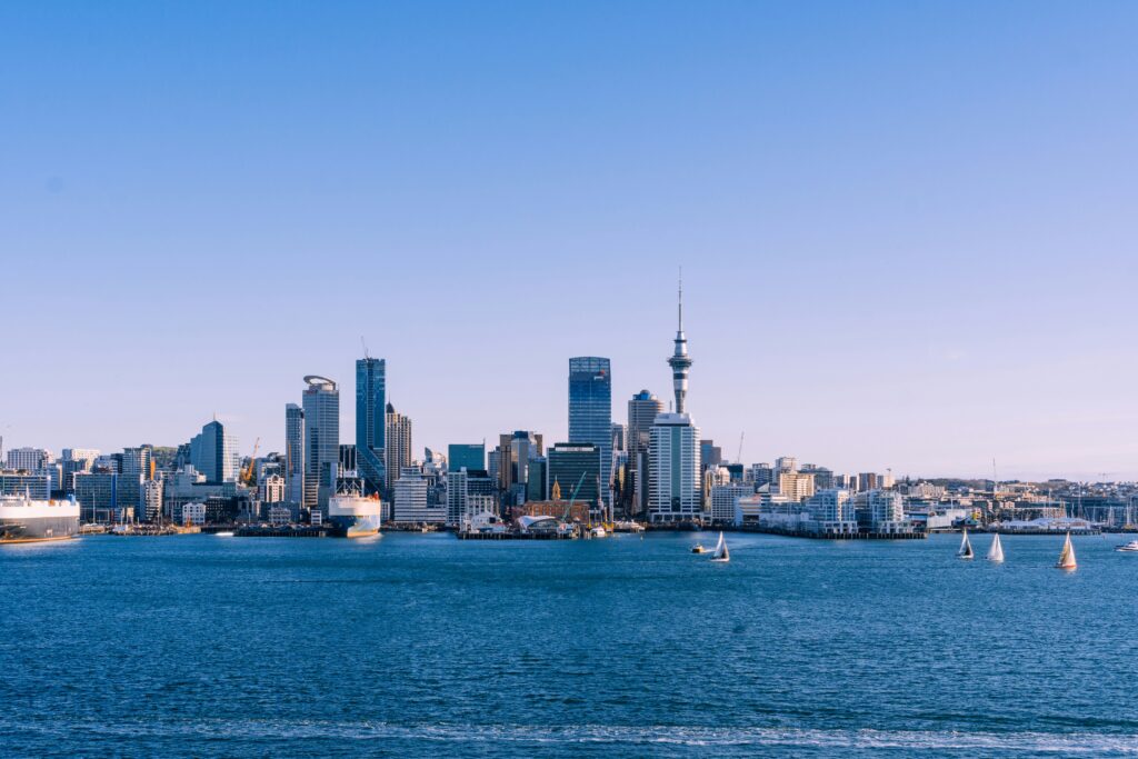 Auckland CBD view from the ocean