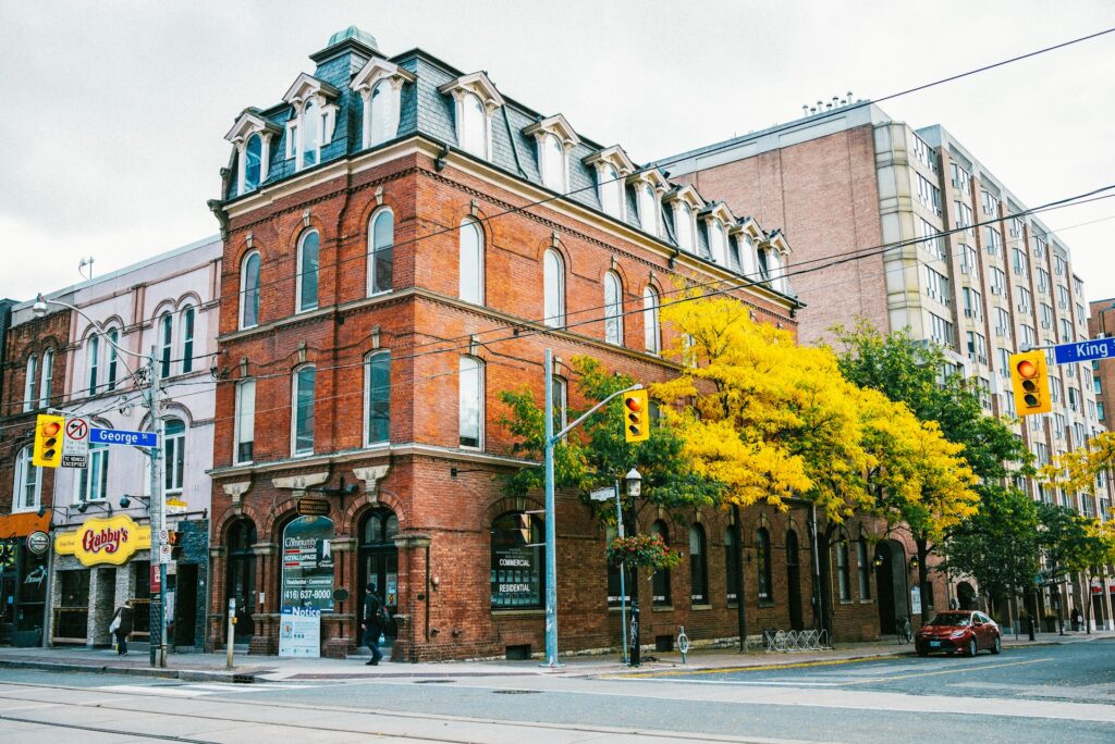 Historic architecture on King Street East in Old Town Toronto Toronto Ontario Canada